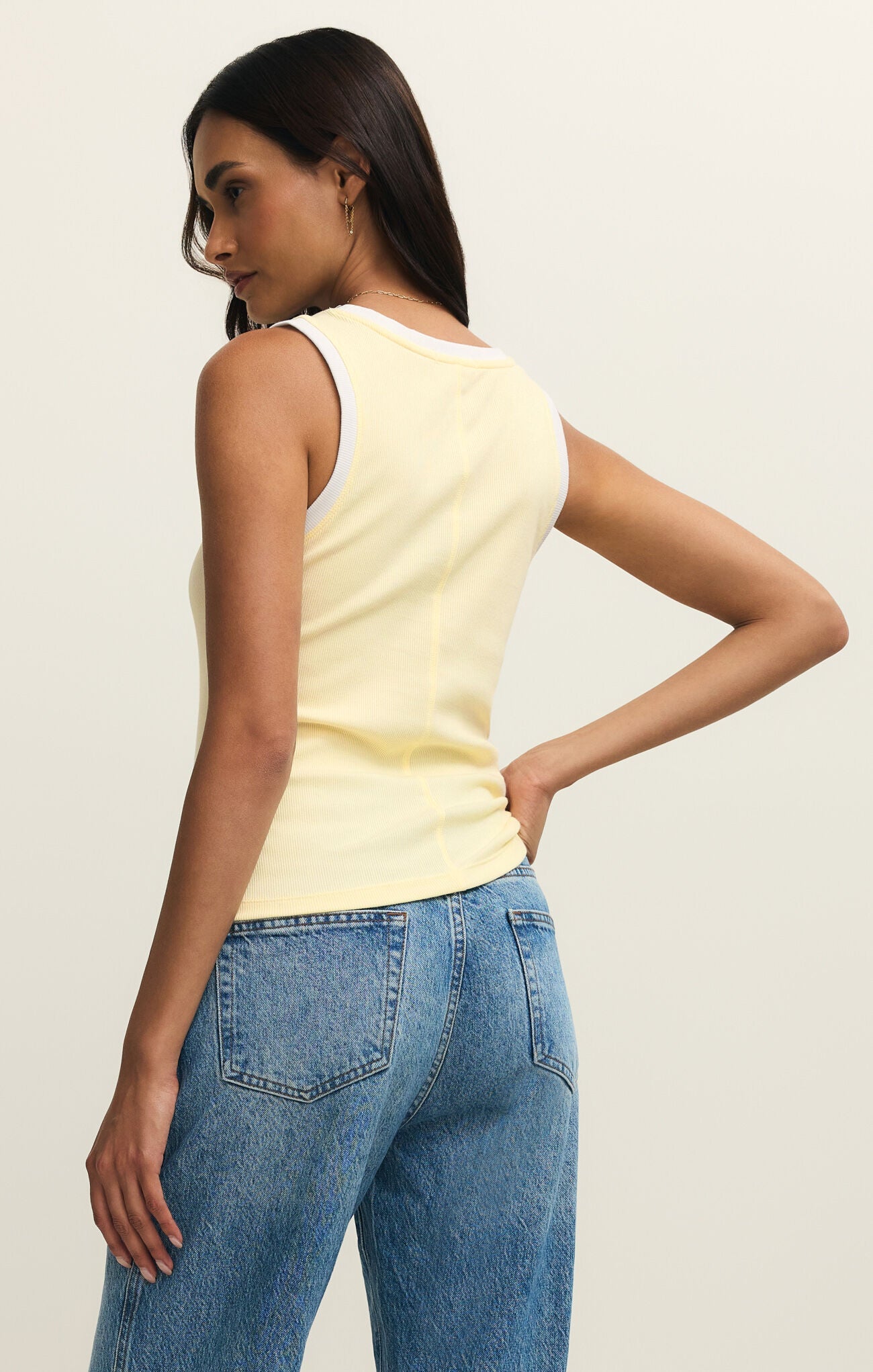 Z Supply Sirena Colorblock Rib Tank -Pineapple