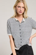 The Escape Cardigan - Black Stripe
