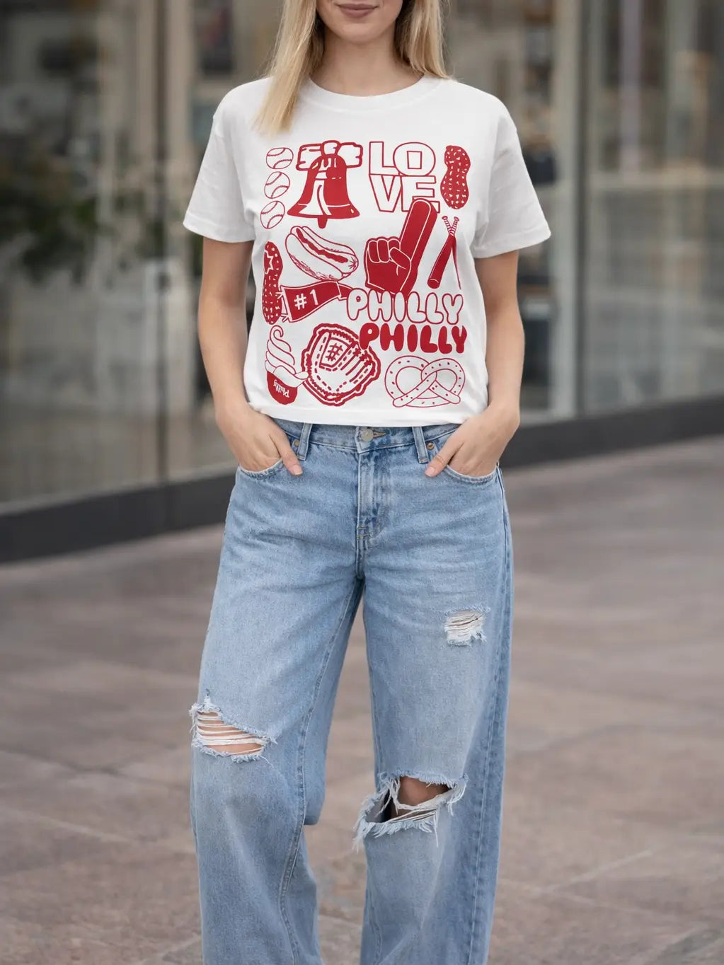 Phillies Philly Cropped Graphic Tee – Philadelphia Baseball Fan Shirt